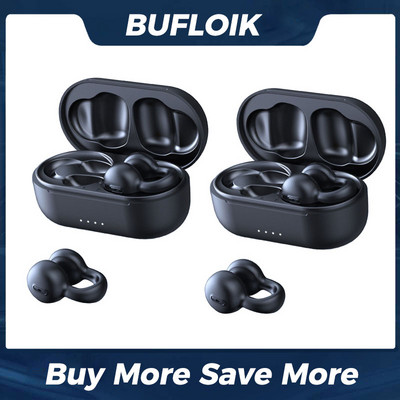 TWS Bone Conduction Bluetooth slušalice 5.3 Ear Clip Earring Bežične slušalice s mikrofonom za smanjenje buke HiFi sportske slušalice