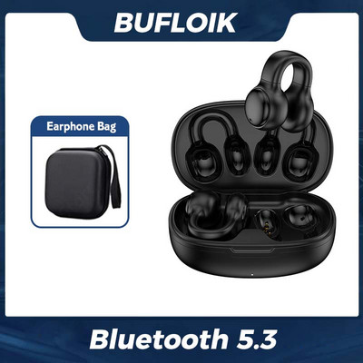 TWS Bone Conduction Bluetooth slušalice 5.3 Ear Clip Earring Bežične slušalice s mikrofonom za smanjenje buke HiFi sportske slušalice