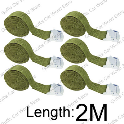 6 bucăți 2M curele de marfă cu cataramă de fixare pentru portbagaj de acoperiș pentru mașină, motocicletă, bicicletă, bagaje, caiac, centură puternică cu clichet