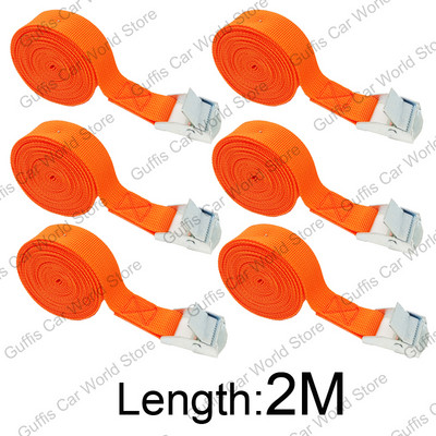 6 bucăți 2M curele de marfă cu cataramă de fixare pentru portbagaj de acoperiș pentru mașină, motocicletă, bicicletă, bagaje, caiac, centură puternică cu clichet