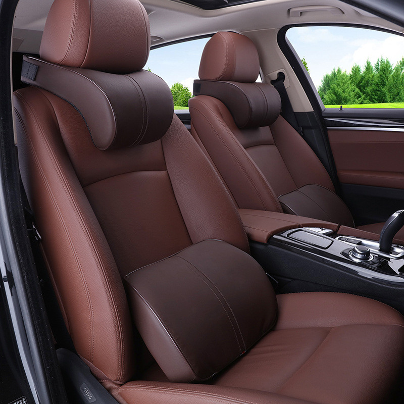 Pernă din spumă cu memorie pentru tetieră auto Seturi de scaune din piele PU Reglarea pernei pentru spate Perne lombare pentru zona gâtului