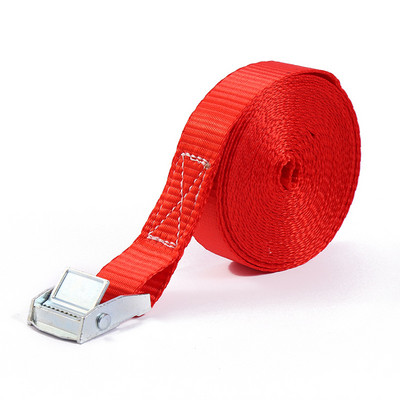 1 τεμ 200 x 2,5 εκ. Σχοινί τάνυσης αυτοκινήτου Ιμάντας δεμένο ιμάντα Ισχυρή ζώνη καστάνιας τσάντα αποσκευών φορτίου με μεταλλικό σχοινί ρυμούλκησης με πόρπη Κόκκινο μαύρο