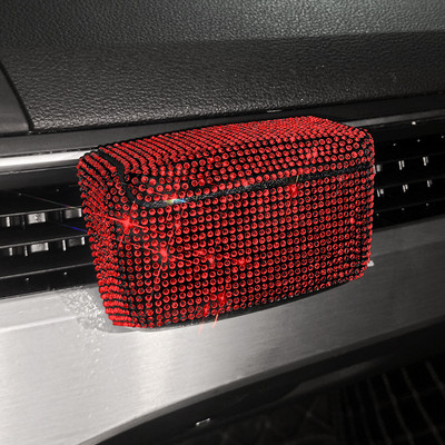 Kreatív Bling Rhinestone füst cigaretta hamutartó dobozok Automatikus többfunkciós személyiség csillogó dekoráció LED autós hamutartók