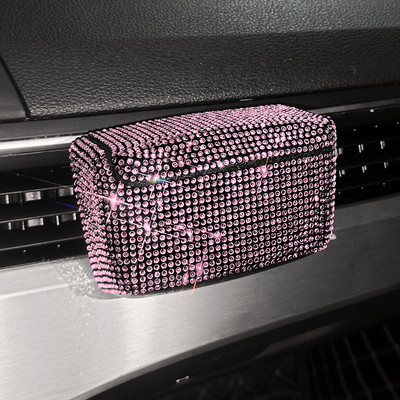 Kreatív Bling Rhinestone füst cigaretta hamutartó dobozok Automatikus többfunkciós személyiség csillogó dekoráció LED autós hamutartók