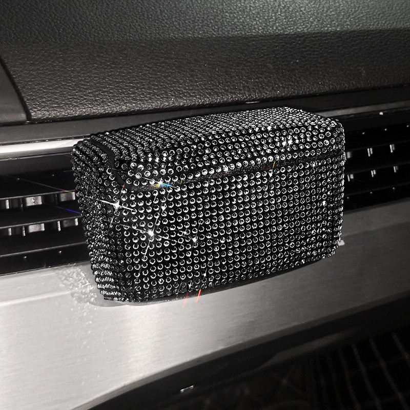 Kreatív Bling Rhinestone füst cigaretta hamutartó dobozok Automatikus többfunkciós személyiség csillogó dekoráció LED autós hamutartók