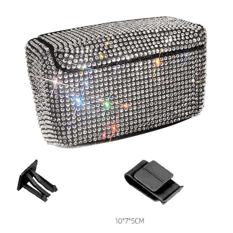 Kreatív Bling Rhinestone füst cigaretta hamutartó dobozok Automatikus többfunkciós személyiség csillogó dekoráció LED autós hamutartók