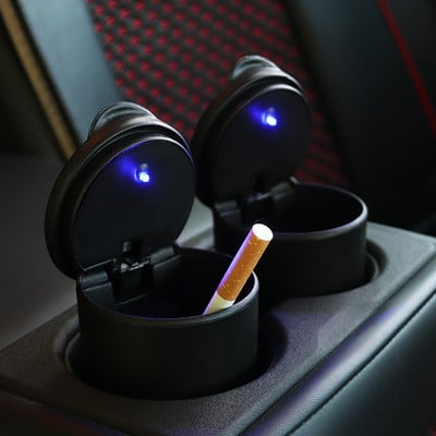 Car Ashtray with LED Light Cigarette Cigar Ash Tray Container Smoke Ash Cylinder Smoke Cup Holder LED Colorful Ashtray