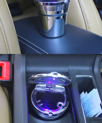 Универсален автомобилен пепелник с LED светлини с капак Покрита творческа личност Многофункционални консумативи за кола Mini Cooper Пепелник