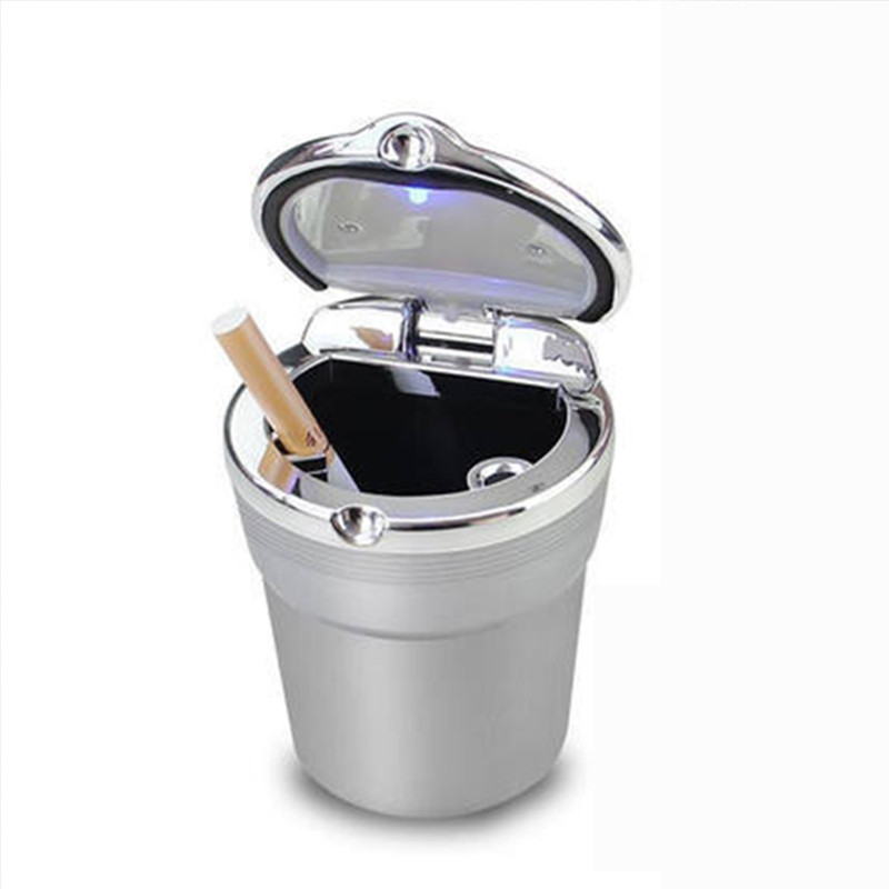 Universali automobilio peleninė su LED lemputėmis su dangteliu Creative Personality Dengtas daugiafunkcis automobilio reikmenys Mini Cooper pelenų padėklas