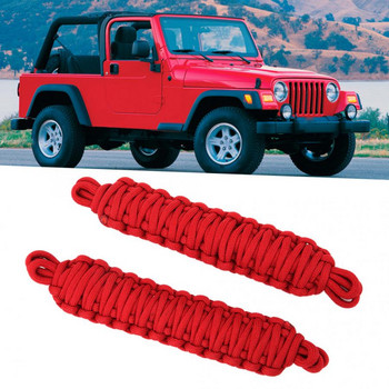 2 τεμ. Αξεσουάρ αυτοκινήτου 1997-2006 Περιοριστικός ιμάντας προστασίας από σχοινί περιορισμένης πόρτας αυτοκινήτου Ταιριάζει για Jeep Wrangler TJ
