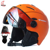MOON Професионална полупокрита ски каска Интегрално формована спортна мъжка дама сняг Ски Сноуборд каска с капак за очила