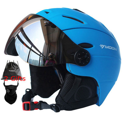 MOON Професионална полупокрита ски каска Интегрално формована спортна мъжка дама сняг Ски Сноуборд каска с капак за очила