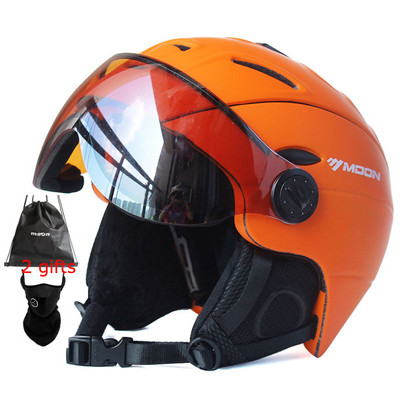 MOON Професионална полупокрита ски каска Интегрално формована спортна мъжка дама сняг Ски Сноуборд каска с капак за очила