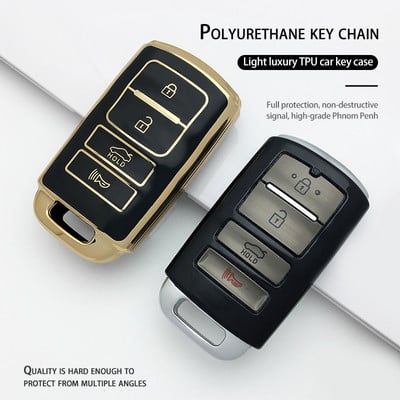 Autós kulcstartó Kia Cadenza K7 K-04 Series Kulcs TPU anyaga Kulcstok Ház Csere Tartozékok Bőr kábel fém kulcstartó