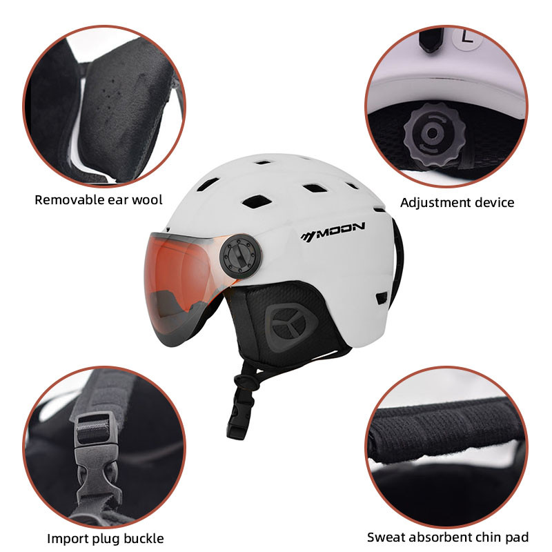 MOON profesionalus slidinėjimo šalmas Aukštos kokybės slidinėjimo šalmas Ultralengvas slidinėjimo riedlentės snieglenčių šalmas slidinėjimo šalmas apsauginiai akiniai