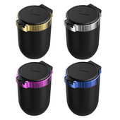 Scrumieră universală pentru mașină cu lumini LED cu capac Personalitate creativă acoperită mașină în interiorul mașinii multifuncționale