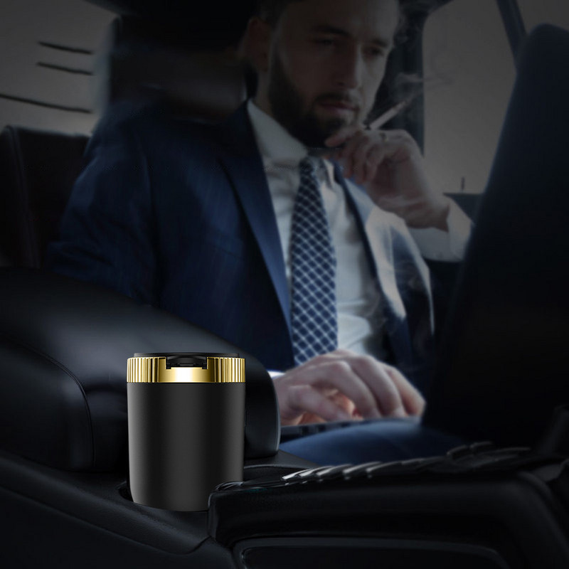 Scrumieră universală pentru mașină cu lumini LED cu capac Personalitate creativă acoperită mașină în interiorul mașinii multifuncționale