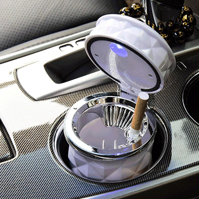 Scrumieră pentru mașină cu scrumieră automată ușoară cu capac anti-miros Curățare ușoară Scrumieră auto detașabilă pentru majoritatea vehiculelor