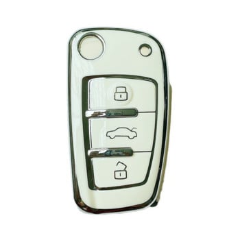 Нов мек TPU автомобил Flip Key Case Cover Shell Fob за Audi A1 A3 A6 A6L Q2 Q3 Q7 TTS R8 S6 RS3 Протектор Ключодържател Автоаксесоари