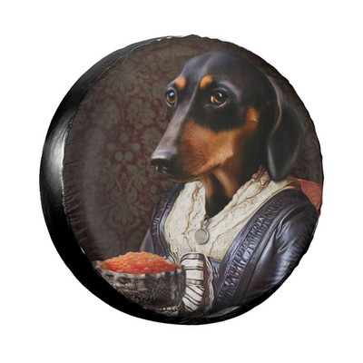Bertie The Hungarian Vizsla Husă pentru roată de rezervă Husă pentru roată de portret pentru câini, rezistentă la praf, pentru Jeep Hummer 14" 15" 16" 17" inch
