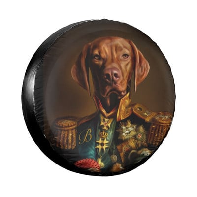 Bertie The Hungarian Vizsla Husă pentru roată de rezervă Husă pentru roată de portret pentru câini, rezistentă la praf, pentru Jeep Hummer 14" 15" 16" 17" inch