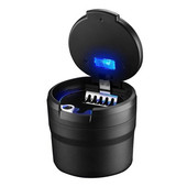 Cutie de depozitare pentru scrumieră auto Accesorii auto Multifuncțională Pop-up Mini scrumieră portabilă LED cu lumină fără fum Cupă pentru fum 1buc