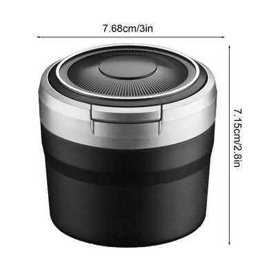 Cutie de depozitare pentru scrumieră auto Accesorii auto Multifuncțională Pop-up Mini scrumieră portabilă LED cu lumină fără fum Cupă pentru fum 1buc