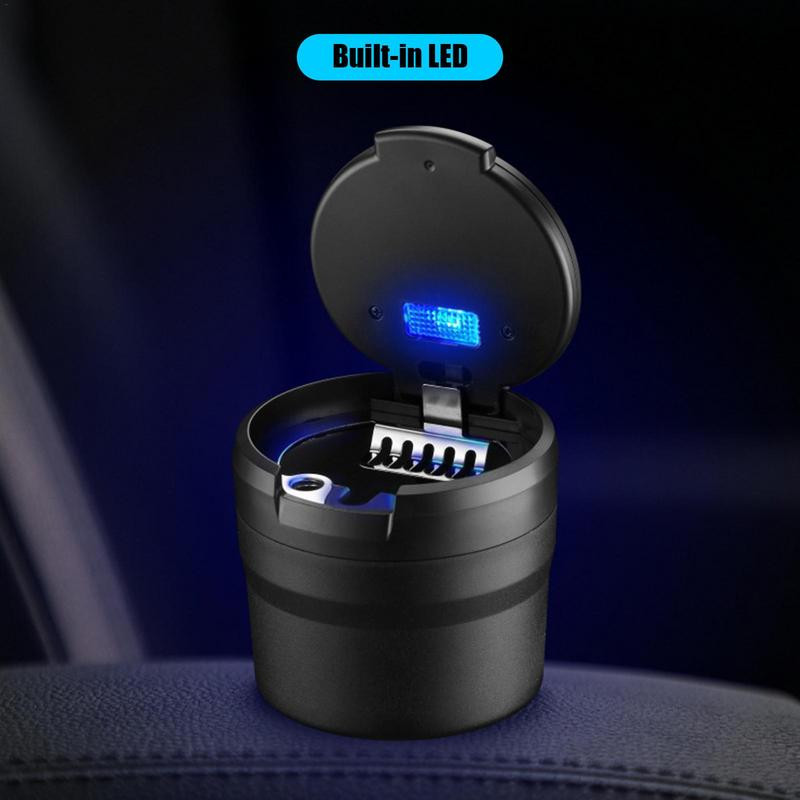 Cutie de depozitare pentru scrumieră auto Accesorii auto Multifuncțională Pop-up Mini scrumieră portabilă LED cu lumină fără fum Cupă pentru fum 1buc