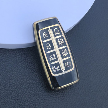 Държач за калъф за калъф за ключ TPU за автомобил за Hyundai Genesis GV70 GV80 GV90 2020 2021 2022 Ключодържател Пръстен Защитни аксесоари