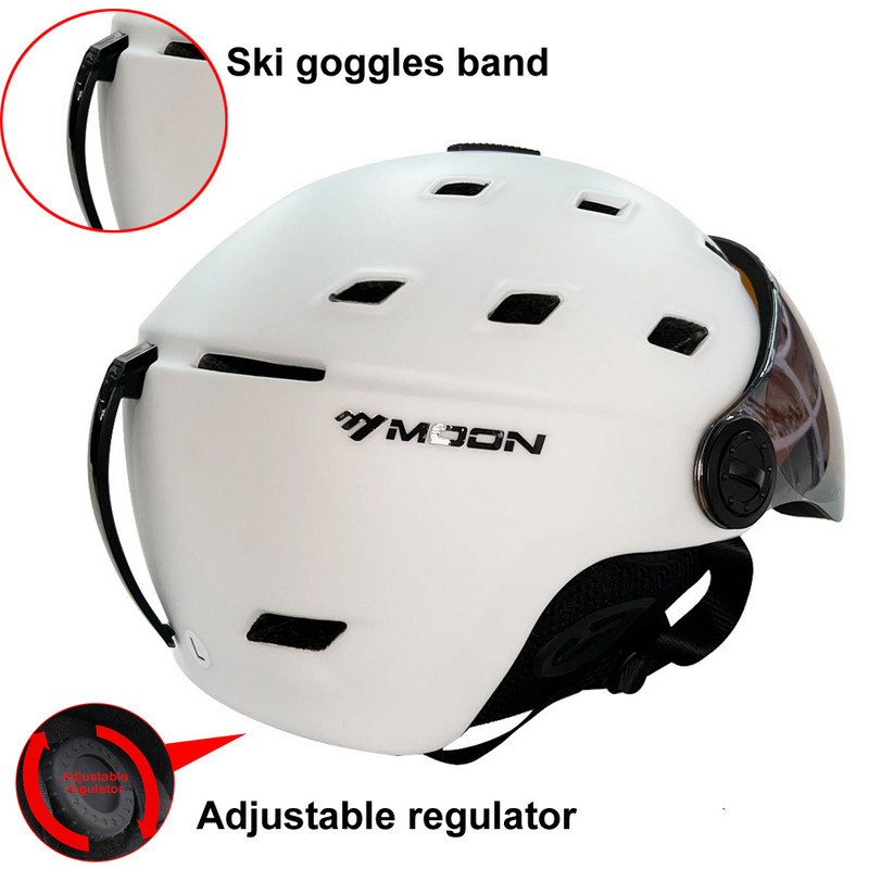 MOON slidinėjimo šalmo akiniai, integruoti kompiuteriai + EPS aukštos kokybės slidinėjimo šalmas lauko sportui slidinėjimo snieglenčių riedlenčių šalmai