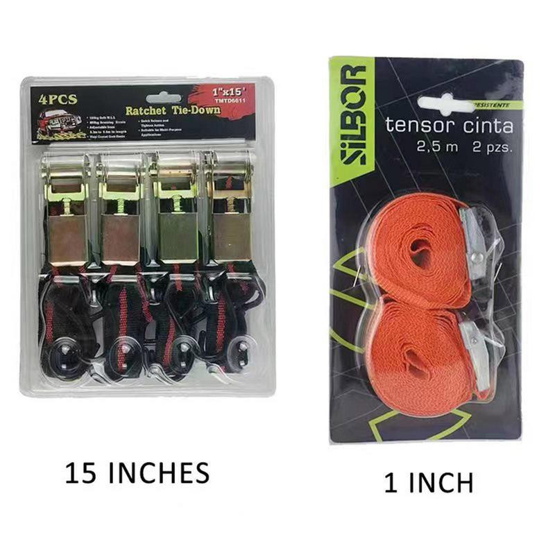6kom trake za vezivanje 4.5MX 1CM zatezno uže za automobil Torba za prtljagu Vezivanje za teret s metalnom kopčom Zatezač užeta za vuču Dodaci za automobile