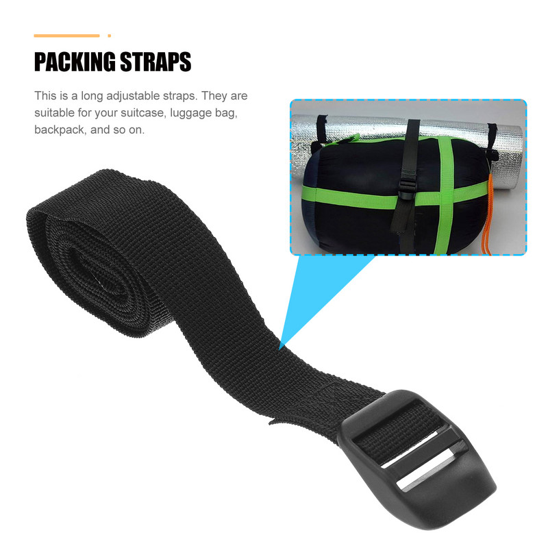 3 bucăți 1,5 m curele de fixare practice, centură cu clichet, curea pentru valiză, ancorare pentru încărcătură cu cataramă de presare pentru exterior (negru)
