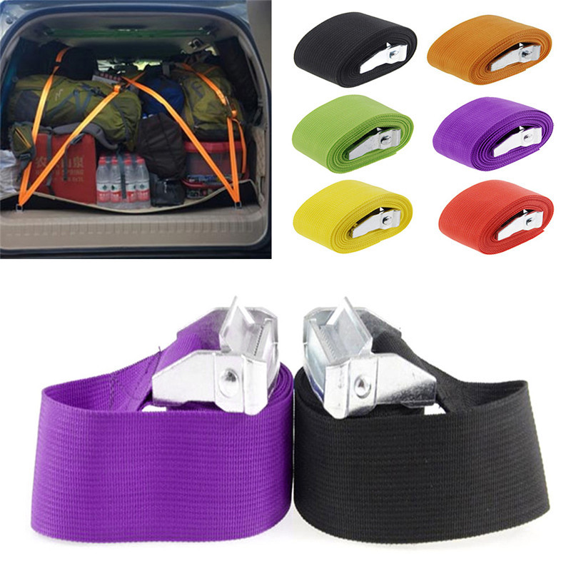 Cureaua de legare cu cataramă de 2M Curele de marfă pentru mașină, motocicletă, bicicletă, cu cataramă metalică, funie de remorcare, centură puternică cu clichet pentru geanta de bagaje