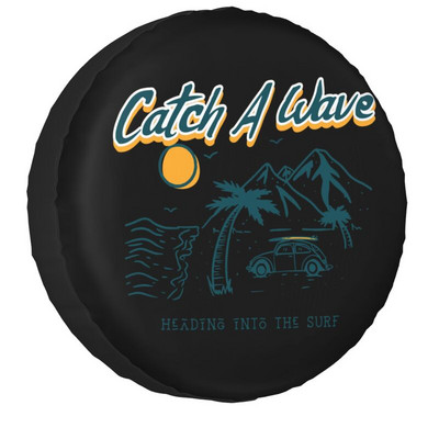 Surf Surfer Chasing Sunsets pótkerék burkolat Jeep Honda 4WD RV Custom Surfing Tire Protector 14" 15" 16" 17" hüvelyk