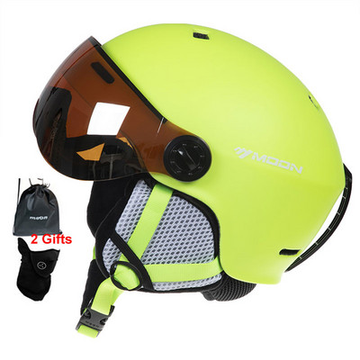 MOON Очила Ски Каска Интегрално формован PC+EPS Висококачествена ски каска Спорт на открито Ски Сноуборд Скейтборд Каски Детски