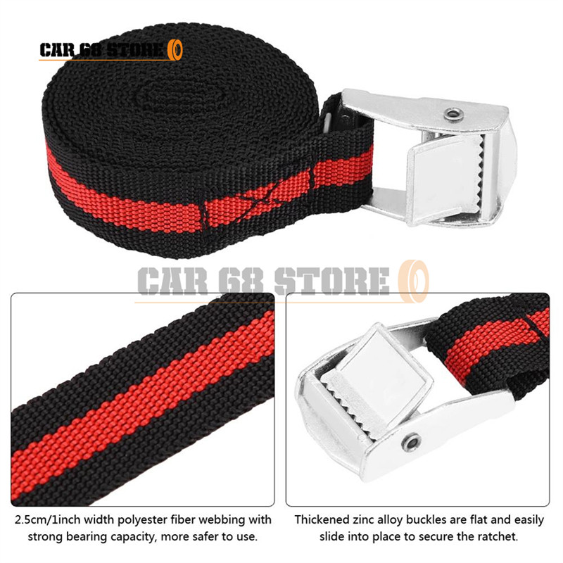 2 buc/4 buc 8ft, mașină, camion, curea de încărcare, fixare pentru bagaje, cu clichet, cataramă pentru centură, chingă din poliester, pentru uz casnic sau comercial