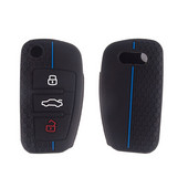 Husă siliconică pentru chei de mașină, 3 butoane, rabatabilă pentru telecomandă, capac de protecție pentru Audi A1 A3 A6 Q2 Q3 Q7 TT TTS R8 S3 S6 RS3 RS6