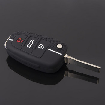 Θήκες κλειδιών αυτοκινήτου σιλικόνης με 3 κουμπιά Πτυσσόμενο κάλυμμα με τηλεχειριστήριο για Audi A1 A3 A6 Q2 Q3 Q7 TT TTS R8 S3 S6 RS3 RS6