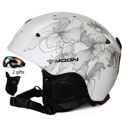 MOON Ски Сноуборд Каска Мъжка Зима Възрастни Скейтборд Екипировка Спортна Безопасност Ски Ски Каска Мъже Жени с очила