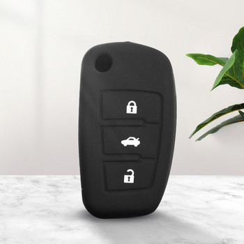 KEYYOU 3 бутона Силиконов капак за автомобилен ключ Силиконова чанта за ключове за Flip Foldig Audi Key Case A3 A4 A5 A6 A8 Q5 A8 TT S6