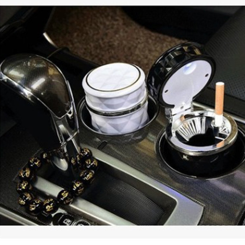 Scrumieră pentru mașină Scăzută pentru țigară fără fum pentru utilizare în aer liber Suport pentru cenușă rezistentă la vânt Tavă pentru scrumiere stins automat