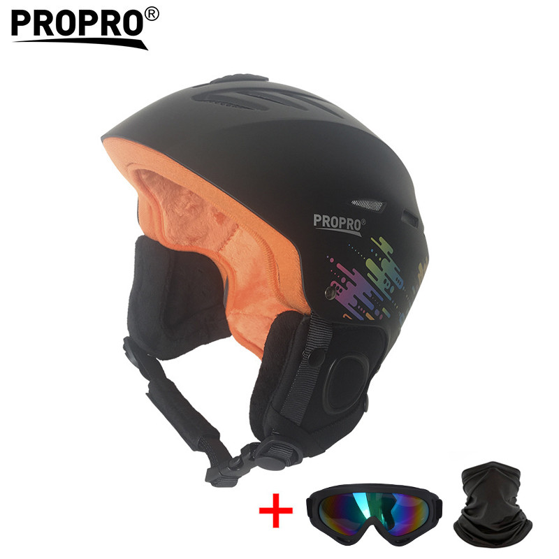 Cască de schi turnată integral PC+EPS Cască de schi pentru bărbați, femei, copii, sporturi în aer liber, schi, snowboard, skateboard, cască