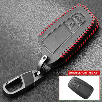 Δερμάτινη θήκη κλειδιού για Toyota Camry CHR Corolla RAV4 Avalon Land Cruiser Prado Prius Remote Fob Cover 2 3 4 Button 2018 2019 2020