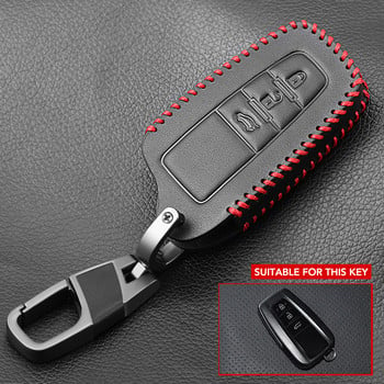 Δερμάτινη θήκη κλειδιού για Toyota Camry CHR Corolla RAV4 Avalon Land Cruiser Prado Prius Remote Fob Cover 2 3 4 Button 2018 2019 2020