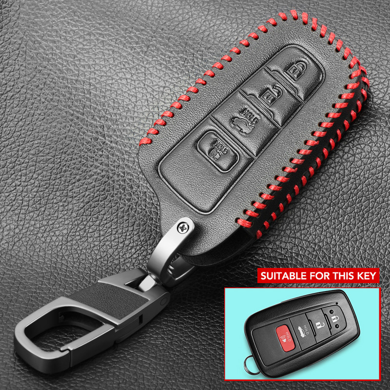 Husă din piele pentru chei pentru Toyota Camry CHR Corolla RAV4 Avalon Land Cruiser Prado Prius Husă pentru telecomandă 2 3 4 butoane 2018 2019 2020