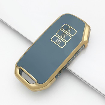 7 бутона TPU Калъф за дистанционни ключове за кола за Kia Sorento MQ4 2020 2021 Златен ръб на ключодържателя Висококачествен ключодържател Ключодържател