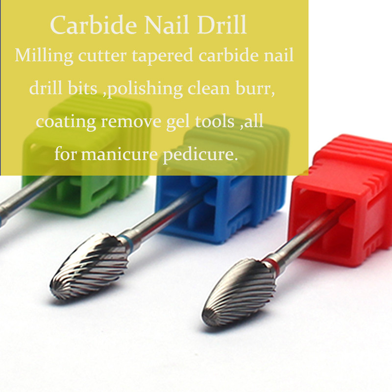 Burghie pentru unghii din carbură de tungsten Burr Manichiură Mașină de pedichiură Pile de unghii Freză Îndepărtați lacul cu gel Instrumente pentru arta unghiilor