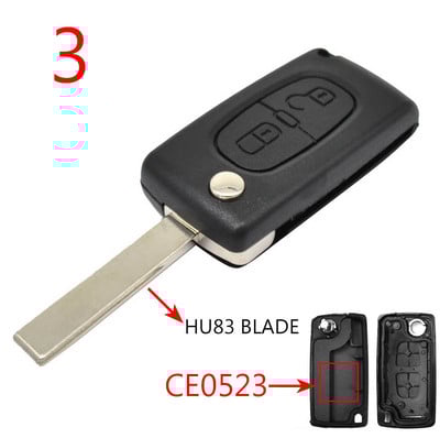 Pentru Peugeot 308, 207, 307, 3008, 5008, 807 pentru Citroen C2 C3 C4 C5 C6 C8 cheie de mașină, telecomandă, carcasă 2 butoane CE0523 CE0536