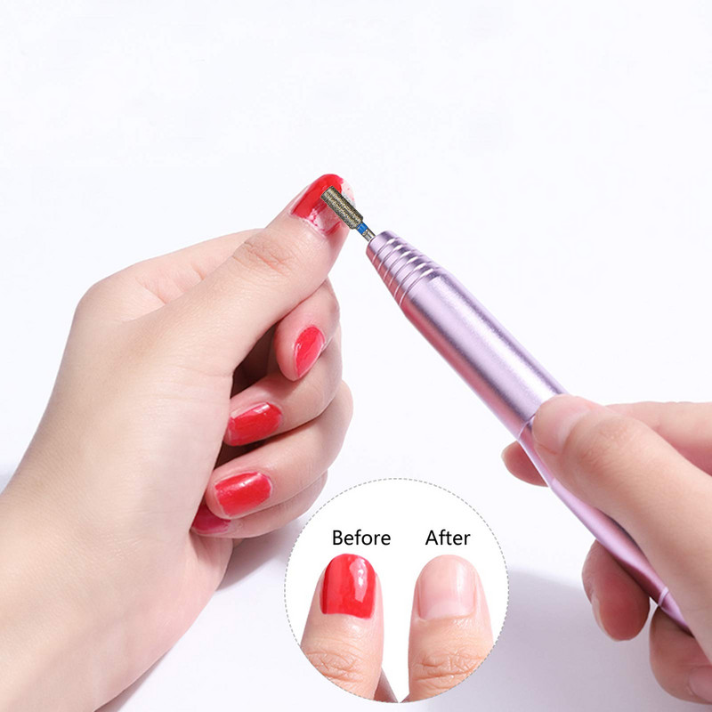 Set burghie pentru unghii Oțel tungsten 10 x 2,35 mm/ (3/32") Cap de șlefuit cu diamante din carbură pentru cuticule Burghie pentru unghii Îndepărtați unghiile acrilice