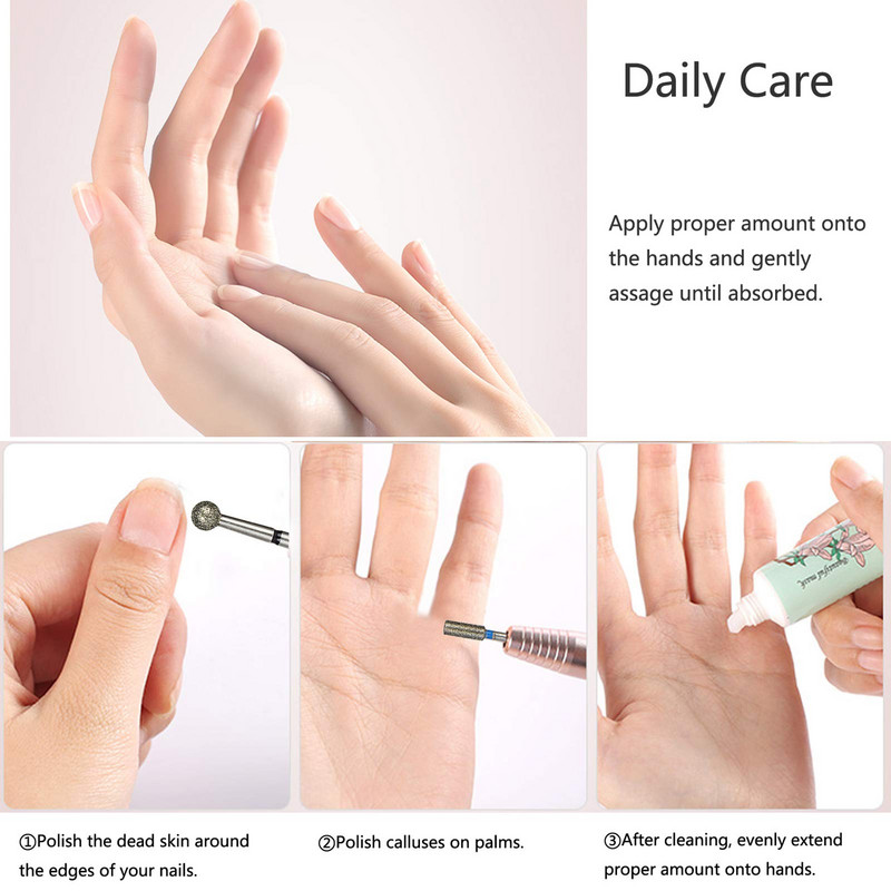 Set burghie pentru unghii Oțel tungsten 10 x 2,35 mm/ (3/32") Cap de șlefuit cu diamante din carbură pentru cuticule Burghie pentru unghii Îndepărtați unghiile acrilice